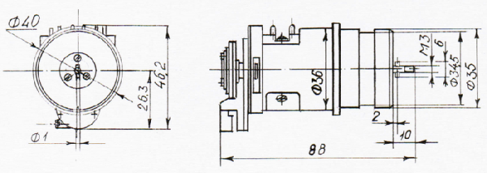 Габаритный чертеж трансформатора 8МВТ-Е-5П