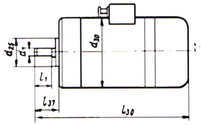 Габаритный чертеж электродвигателя постоянного тока Д-15М