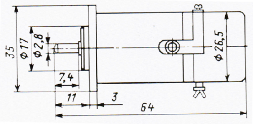 Габаритный чертеж электродвигатель ДМ-1,6-8А